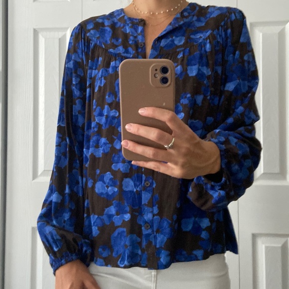a new day floral button down top - Picture 1 of 2